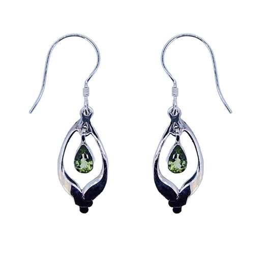 (372APE) Peridot Silver Earrings