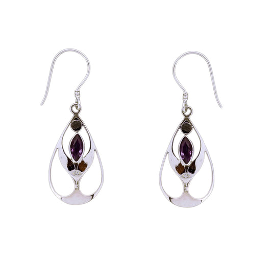 (377AAM) Amethyst Silver Earrings