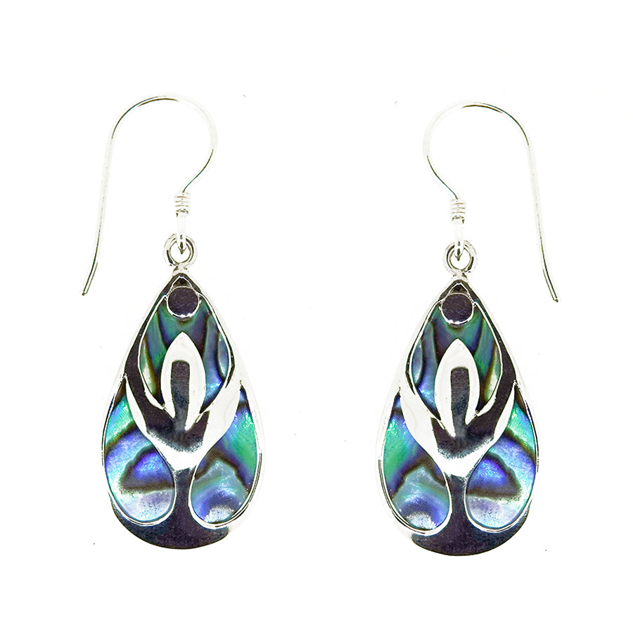 (378APAUA) Paua Shell Silver Earrings