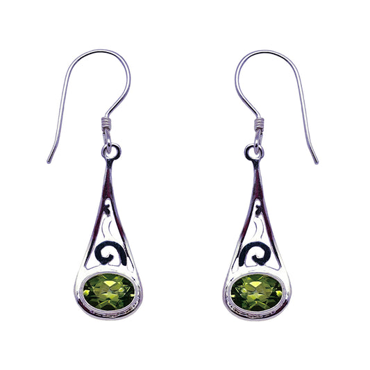 (383APE) Peridot Silver Earrings