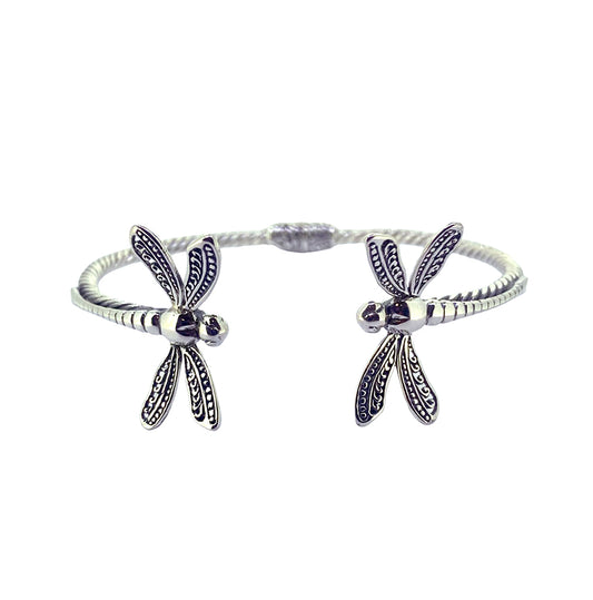 (509E) Silver Dragonfly Bracelet