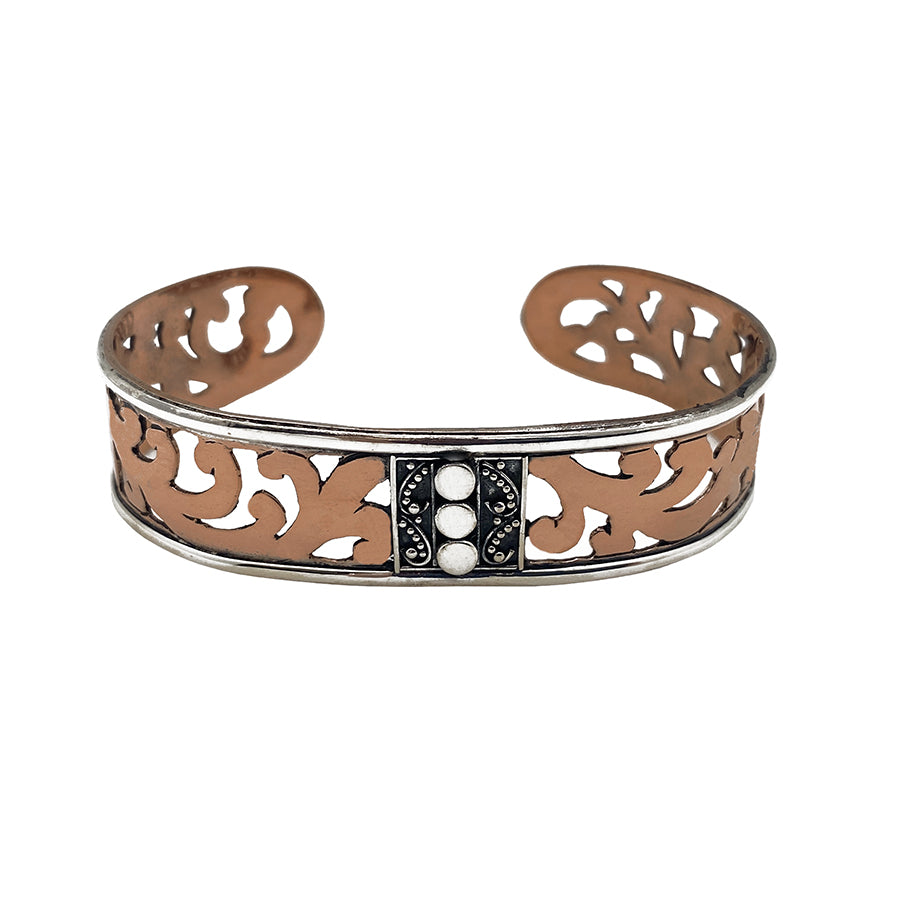 (516ECOP) Copper and Silver Cuff Bracelet