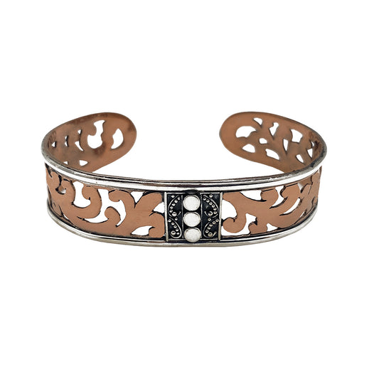 (516ECOP) Copper and Silver Cuff Bracelet