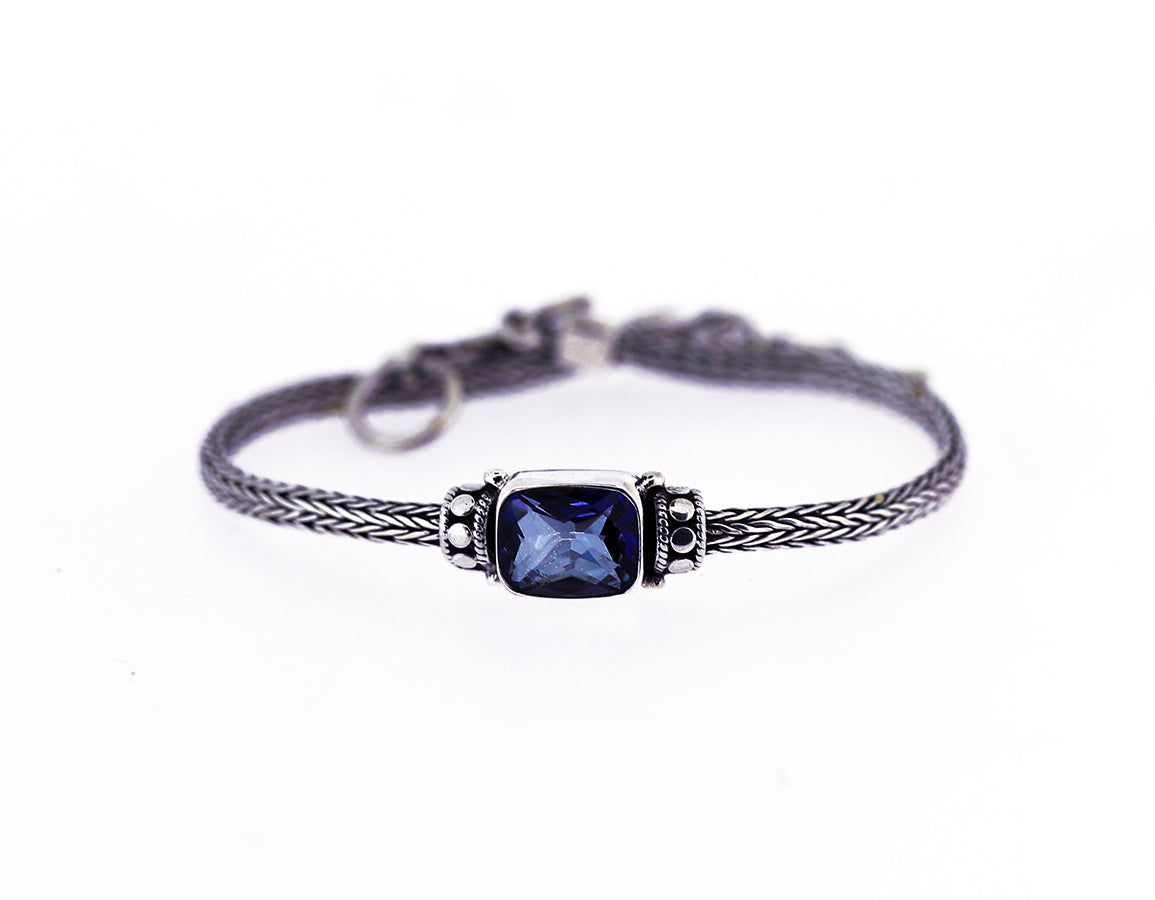 (517EBQ) Sterling Silver Blue Quartz Bracelet