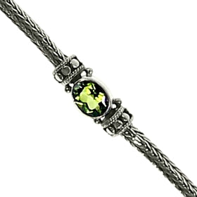 (517DPE) Dot Weave Peridot Stone Bracelet