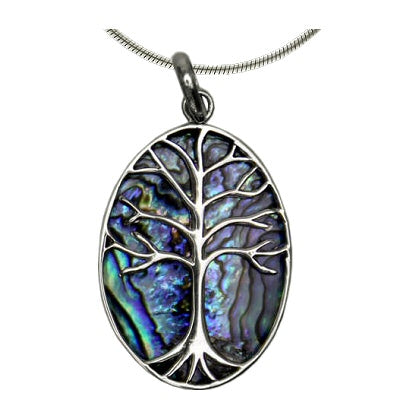 (665CPAUA) Paua Shell Tree of Life Pendant