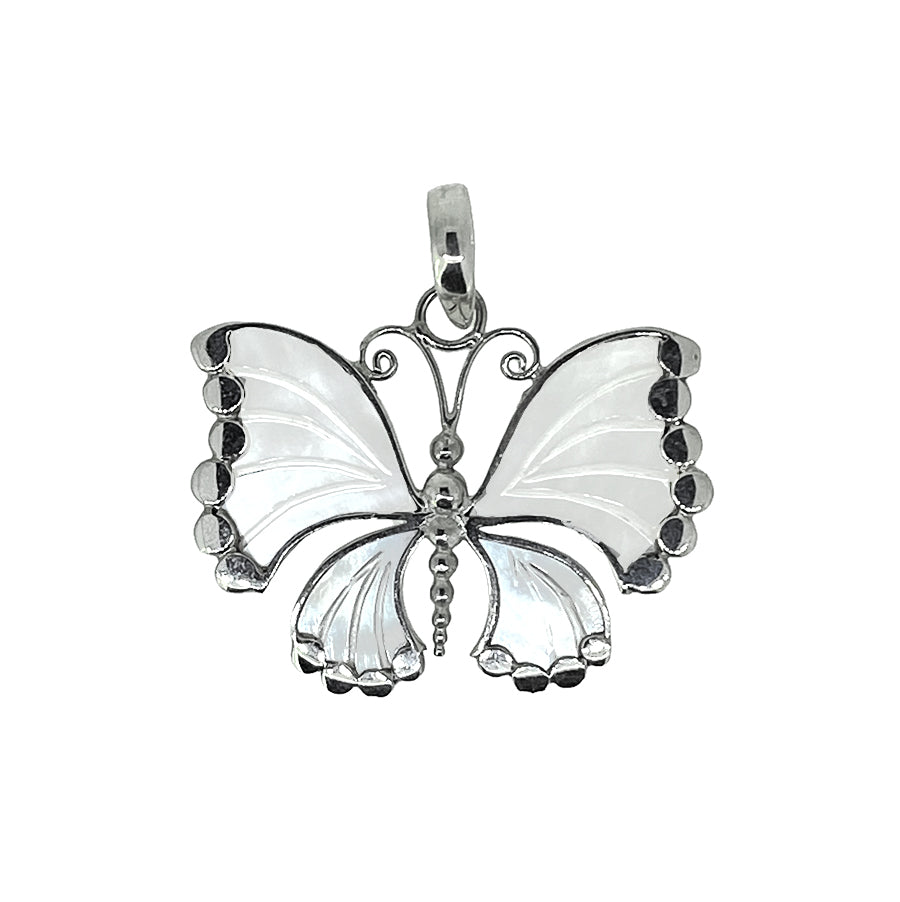 (669EMOP) Mother Of Pearl Butterfly Pendant