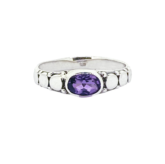 (784CAM) Amethyst Silver Ring