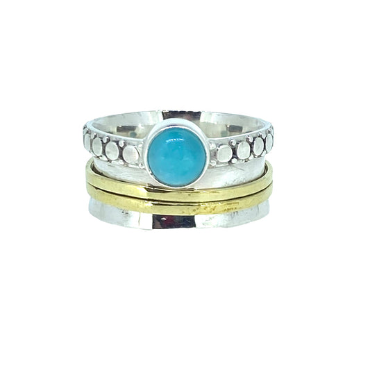 (786CAMZ) Amazonite Silver Ring