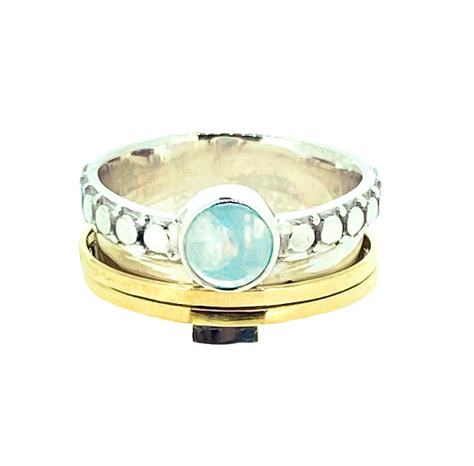 (786CBMS) Blue Moonstone Silver Ring