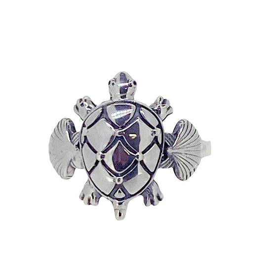 (789C) Sterling Silver Turtle/Shell Ring