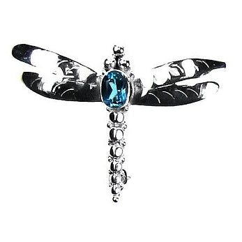 (833BBT) Blue Topaz Dragonfly Pin - Pendant Combination